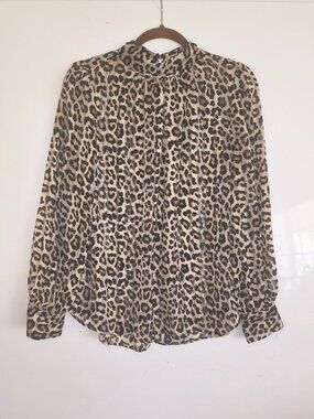 H&M Long Sleeve Animal Print Blouse